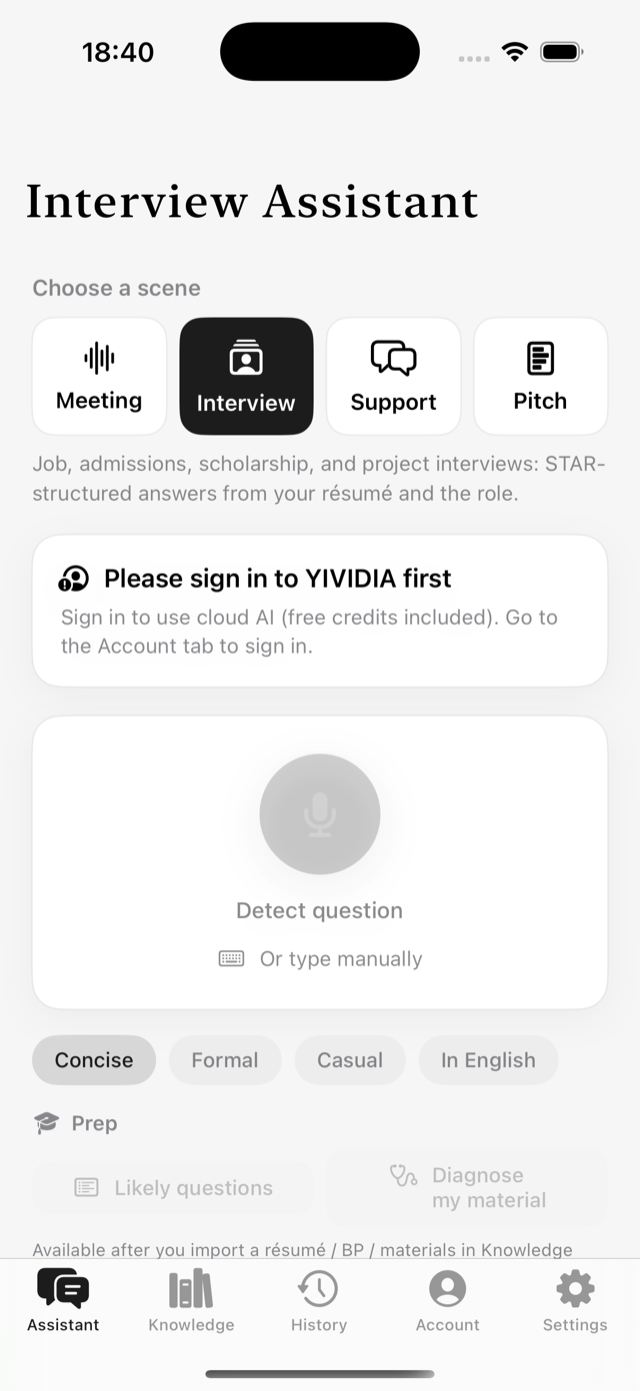 YIVIDIA on iPhone
